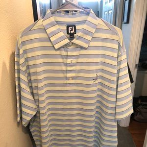 FootJoy Performance Golf Shirt, XXL, light blue/light yellow